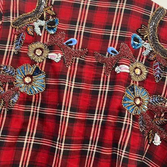 Maternity Autumn/Spring Embroidery Denim Mini Dress/Shirt - Picture 3 of 7